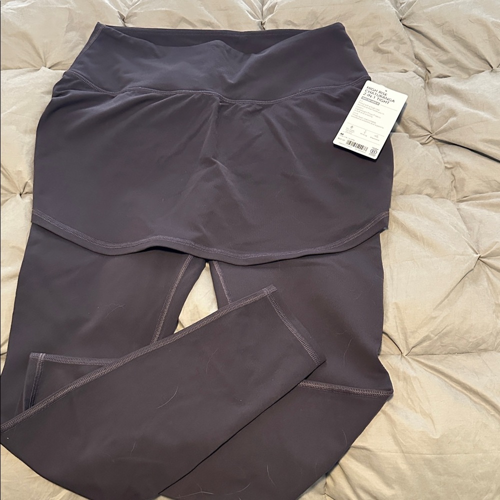Athleta High Rise Chaturanga 2in1 Charcoal Gray Leggings